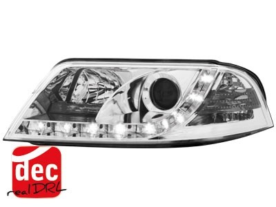 Koplampen VW Passat 3BG 00-04 Devil Eyes real DRL LED Chroom