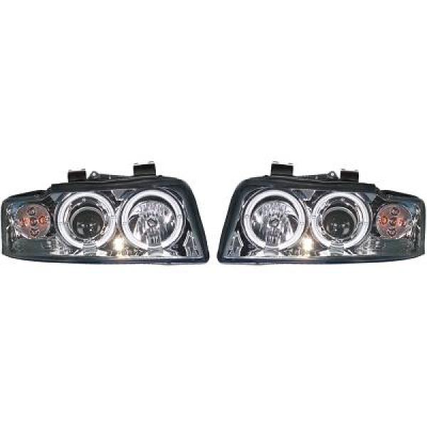 Koplampen Audi A4 8E 00-04 Angel Eyes Chroom