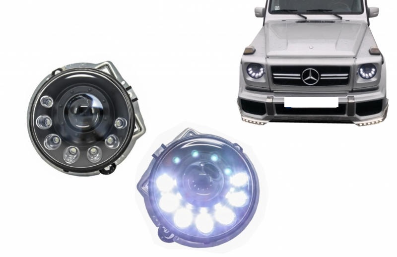 Koplampen Mercedes Benz G-Klasse W463 92-12 LED DRL M-Design zwart