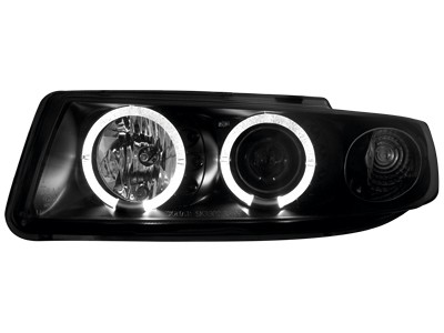 Koplampen Seat Leon/Toledo 99-04 Angel Eyes zwart clear