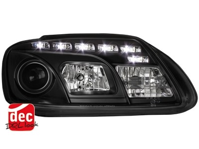 Koplampen VW Touran 03-06 DRL look Devil Eyes Zwart