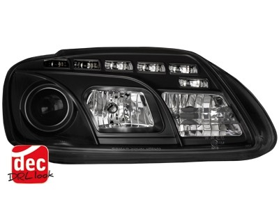 Koplampen VW Touran 03-06 DRL look Devil Eyes Zwart