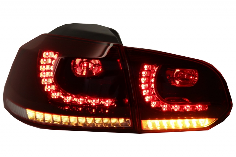 Achterlichten led VW Golf VI 10/08- R-look Dynamic LED Donker Rood