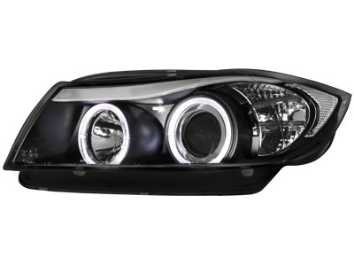 Koplampen BMW 3 serie E90 E91 Angel Eyes zwart