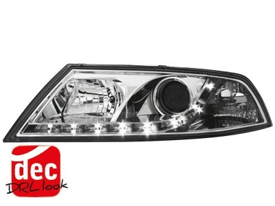 Koplampen Skoda Octavia 05-09 DRL look Devil Eyes HID chroom