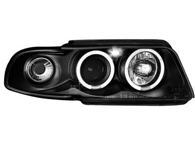 Koplampen Audi A4 95-99 Angel Eyes zwart