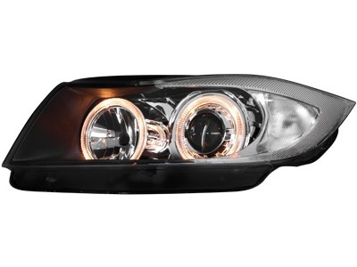 Koplampen BMW 3 serie E90 E91 Angel Eyes zwart