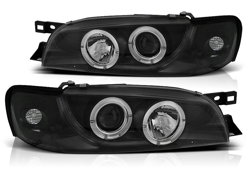 Koplampen Subaru Impreza 93-00 Angel Eyes zwart