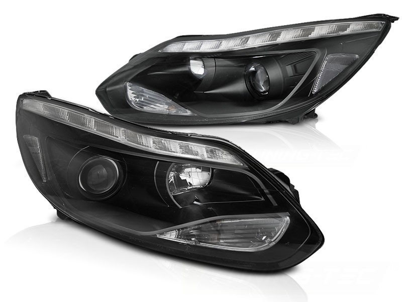 Koplampen Ford Focus 11-14 DRL LED DRL zwart