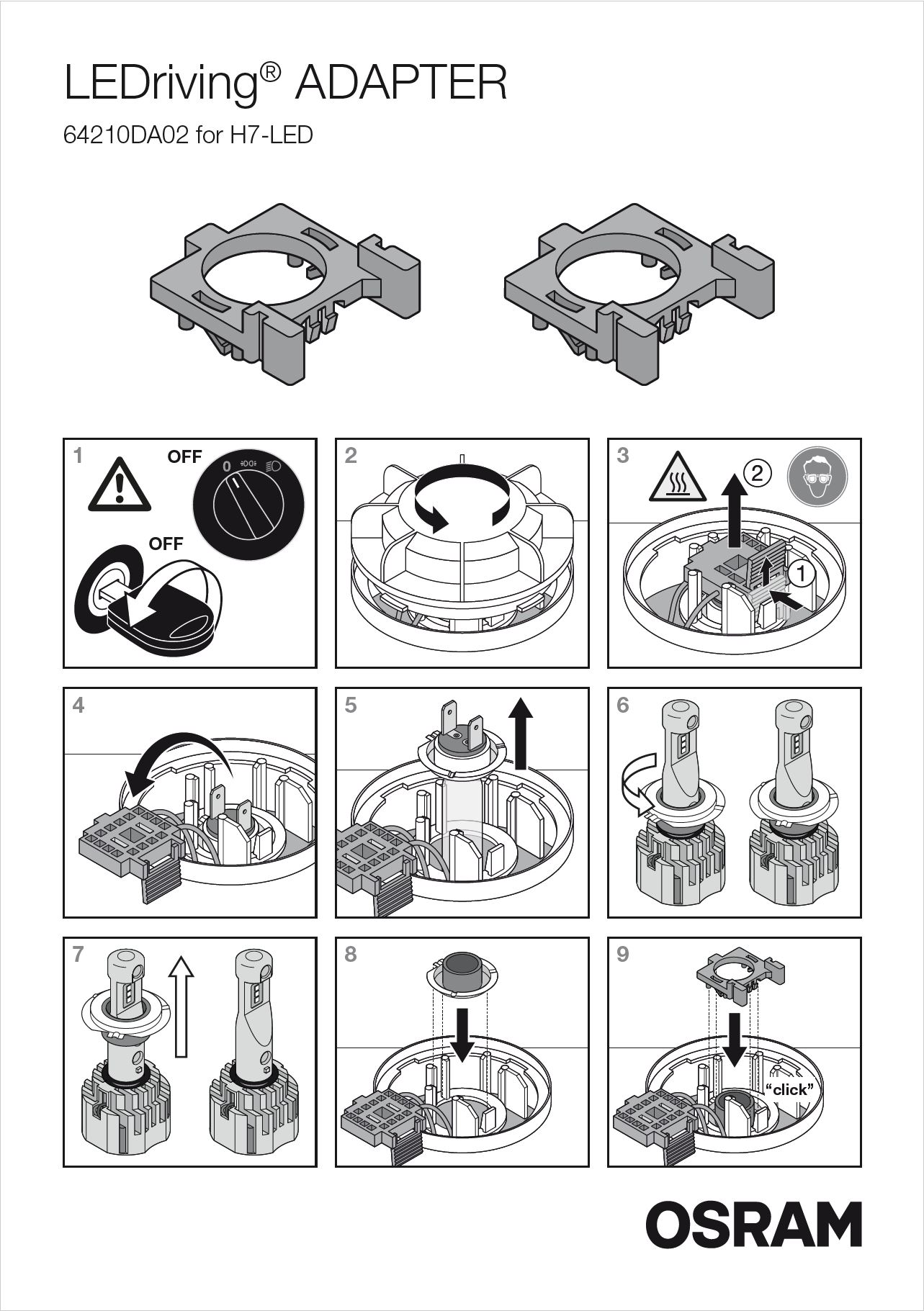 Osram LEDriving® H7 Adapter DA02 voor Nighrt Breaker LED H7