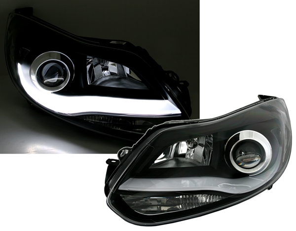 Design Koplampen Ford Focus IV 11-14 Led Tube zwart