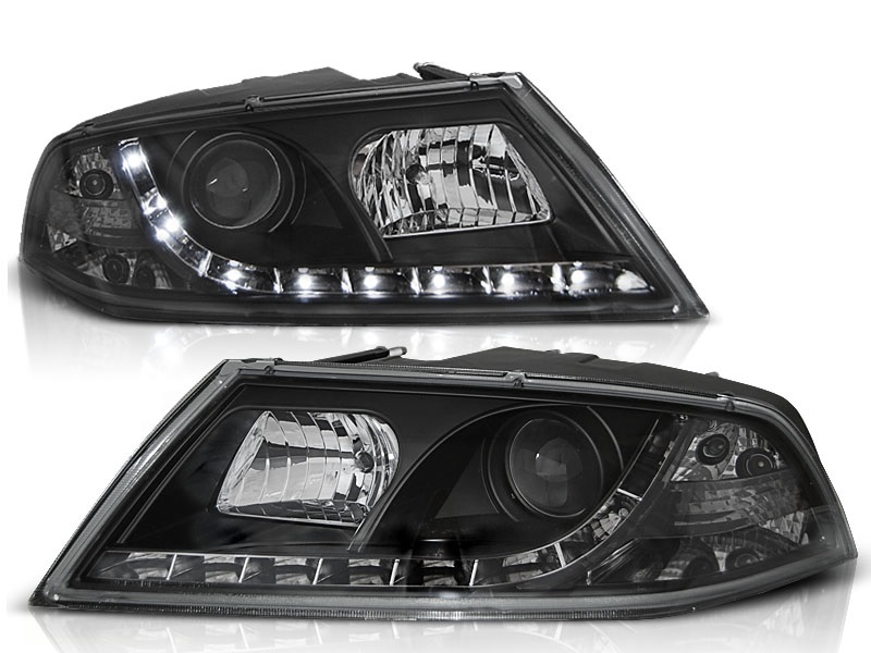 Koplampen Skoda Octavia 05-09 DRL look Devil Eyes HID zwart