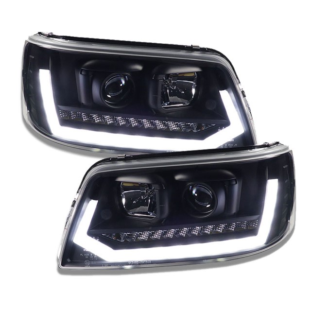 Koplampen VW T5 03-09 Devil Eyes real DRL LED Dynamisch