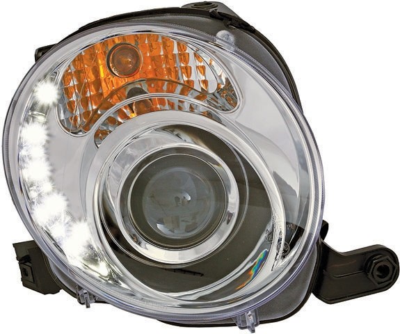 Koplampen Fiat  500 07->> LED Chroom