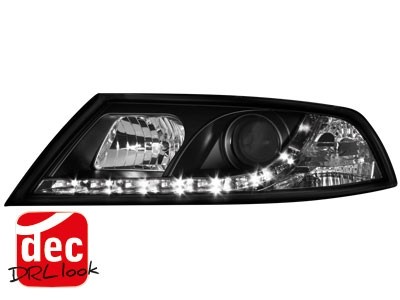 Koplampen Skoda Octavia 05-09 DRL look Devil Eyes HID zwart