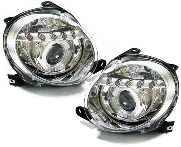 Koplampen Fiat 500 LED Chroom