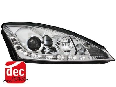 Koplampen Ford Focus 01-04 Devil Eyes real DRL LED Chroom