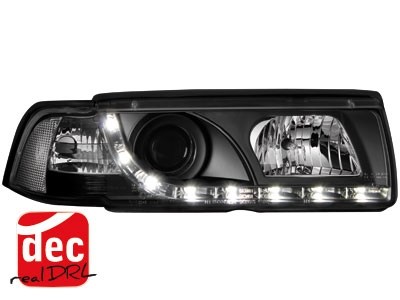 Koplampen BMW E36 Limousine/Touring 92-98 Devil Eyes real DRL LED Zwart