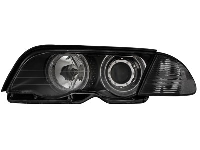 Koplampen BMW E46 98-01 Sedan/Touring LED Angel eyes Zwart