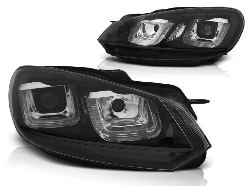 Koplampen VW Golf VI Tube design Zwart