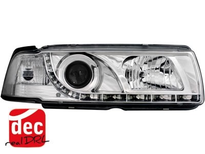 Koplampen BMW E36 Coupe/Cabrio 92-98 Devil Eyes real DRL LED Chrome