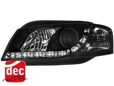 Koplampen Audi A3 8P 03-08 Devil Eyes real DRL LED Zwart