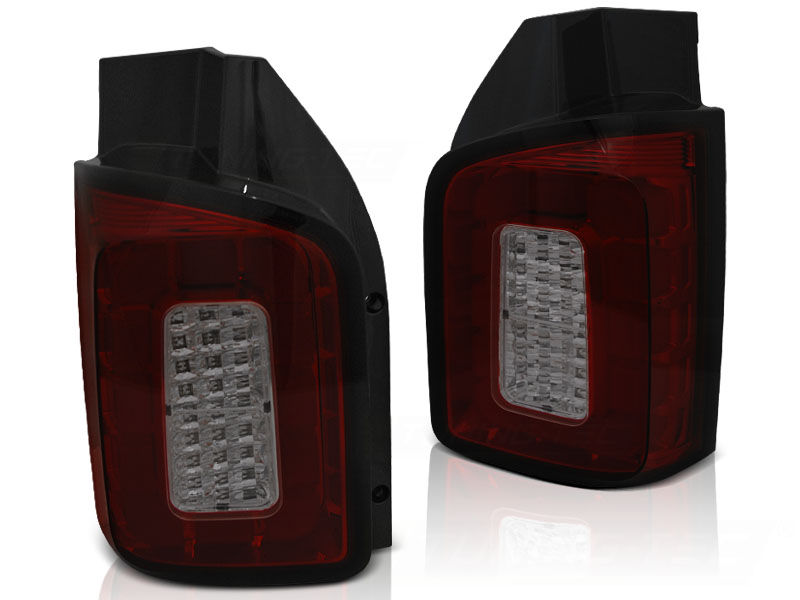 Achterlichten VW Transporter T6 LED Achterdeuren rood-smoke