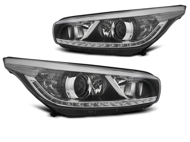 Koplampen Kia Ceed 12-18 LED DRL look zwart