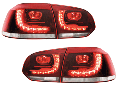 Achterlichten led VW Golf VI 10/08- R-look Rood