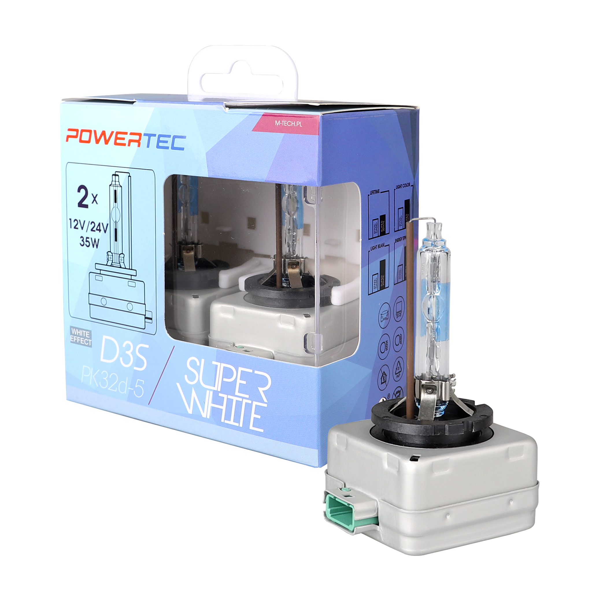 D3S Powertec SuperWhite Xenon lampen 5000K Duo Box