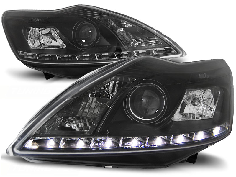 Koplampen ford focus 08-11 Devil Eyes DRL-look zwart