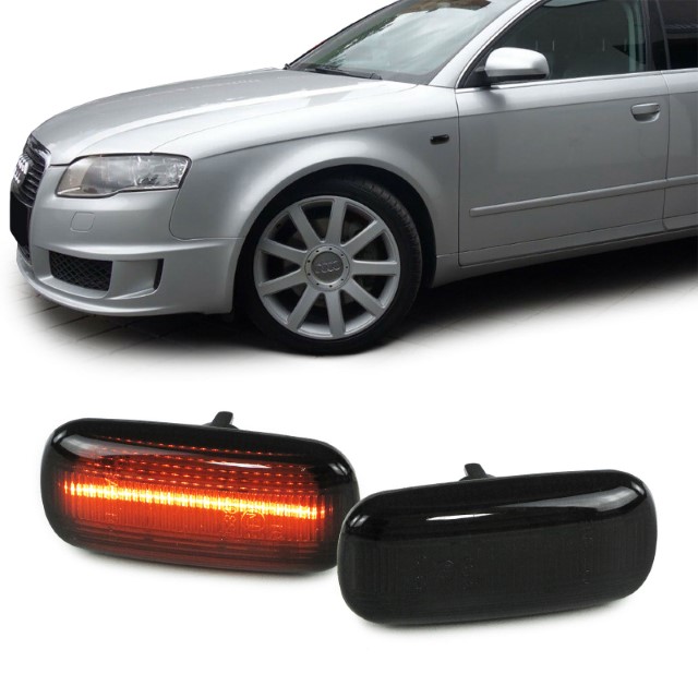 Zijknipperlichten Audi A3 8P, A4 8E, A6 4F C6 Tube black-chroom