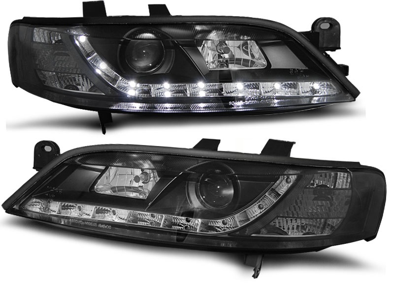 Koplampen Opel Vectra B 96-98 Devil Eyes real DRL LED Zwart