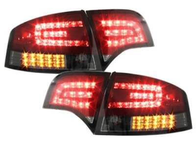 Achterlichten Audi A4, 04-07 limousine LED helder rood/zwart