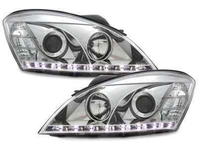 Koplampen Kia Ceed 06-09 Devil Eyes DRL look chroom