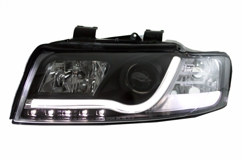 Koplampen Audi A4 8E 01-04 Tube Light LED Zwart