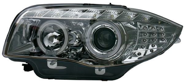 Koplampen BMW E87 04-11 LED Angel Eyes Chroom