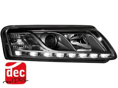 Koplampen Audi A6 4F 04-07 Devil Eyes real DRL LED Zwart