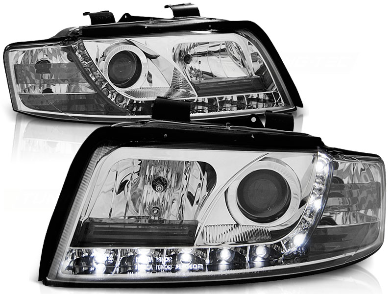 Koplampen Audi A4 8E 00-04 LED DRL look Chroom