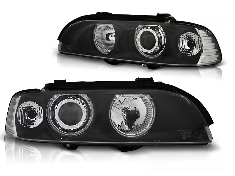 Koplampen set BMW E39 95-00 CCFL  zwart