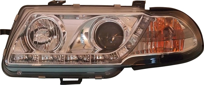 Koplampen Opel Astra F 7/94-5/98 chroom + Daytime Running Light