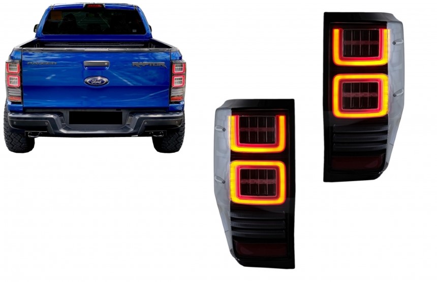 Achterlichten LED Ford Ranger (2012-2018) LED Dynamic Zwart