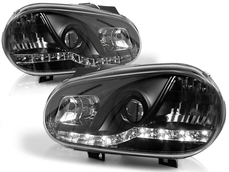 Koplampen VW Golf IV Devil Eyes DRL look zwart