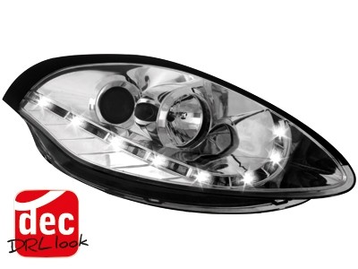 DRL-look Koplampen Fiat Bravo 07-10  Chroom