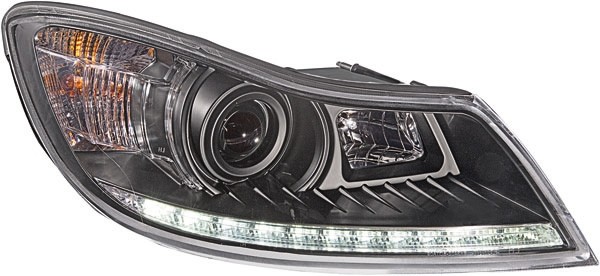 Koplampen Skoda Octavia 08-12 LED DRL Zwart