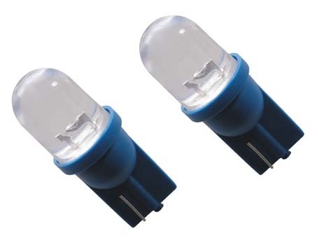 T10 Led lampjes blauw 5W spot 2st.