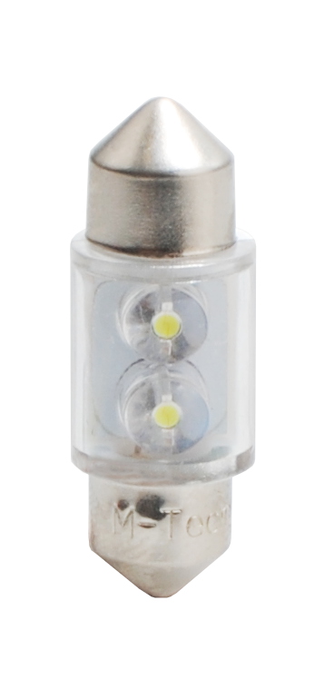 Buislampjes LED 31mm C5W/s8.5V 12v 2x 5mm Wit