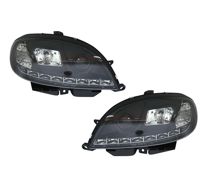 Koplampen Citroen Saxo 00-04 Devil Eyes DRL look zwart