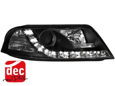 Koplampen VW Passat 3BG 00-04 Devil Eyes real DRL LED Zwart