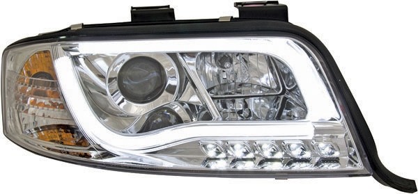 Koplampen Audi A6 4B 01-04 Tube Light LED Chroom